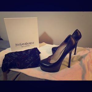 Yves Saint Laurent black platform heels size 9.5